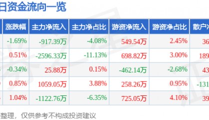 股票行情快报：数码视讯（300079）7月30日主力资金净卖出917.39万元