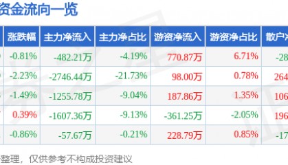 股票行情快报：狄耐克（300884）12月16日主力资金净卖出482.21万元