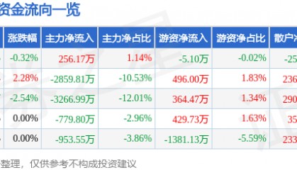 股票行情快报：奥特佳（002239）2月20日主力资金净买入256.17万元