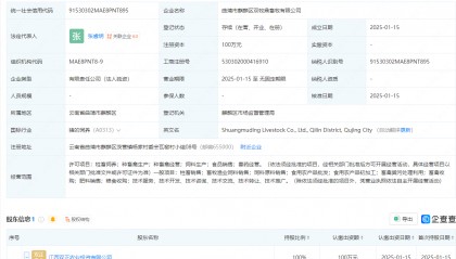 正邦科技成立畜牧公司