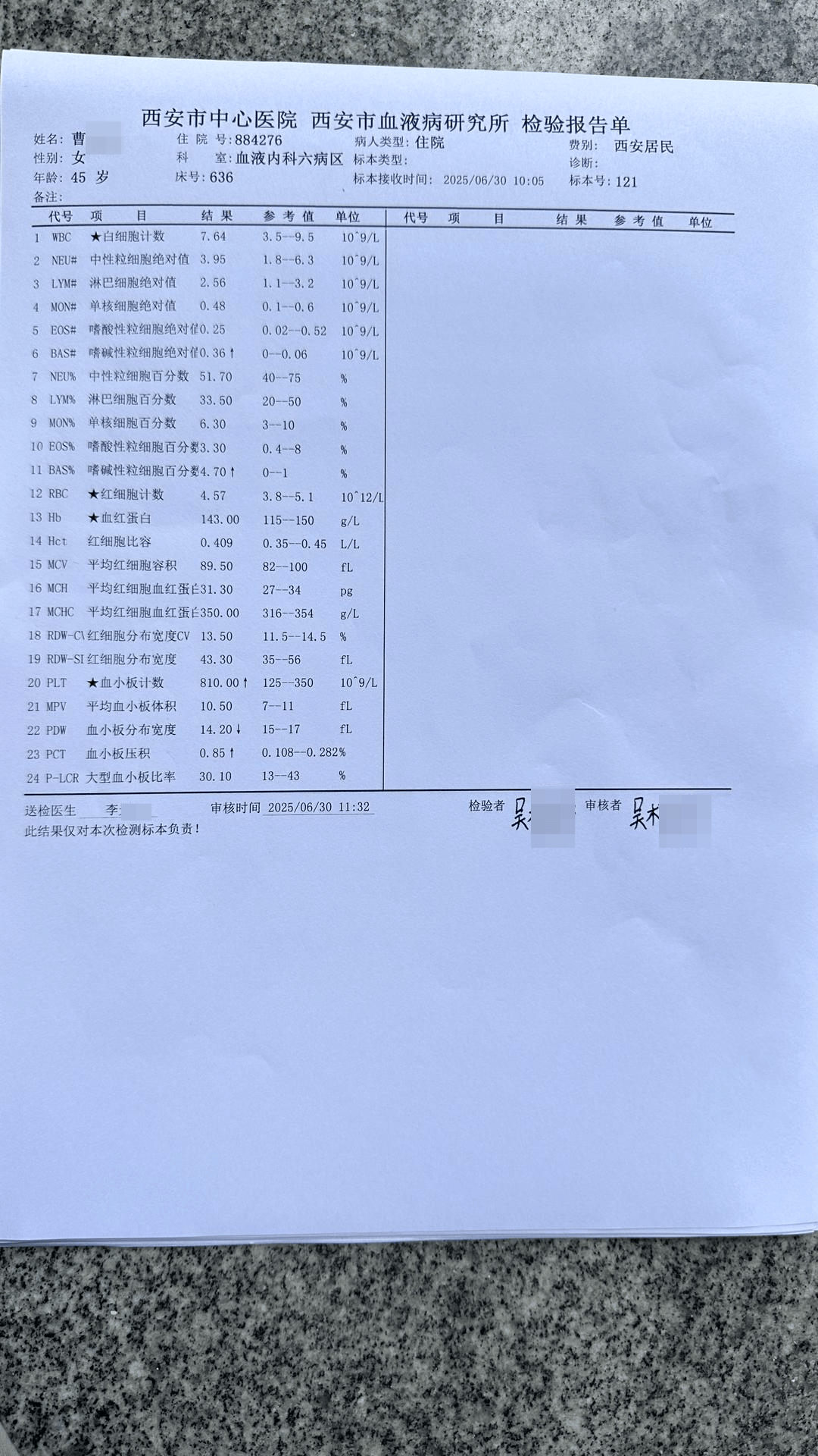 患者称血小板明显异常医生未告知,一年后查出肿瘤 院方:沟通有疏漏 愿通过鉴定或诉讼解决