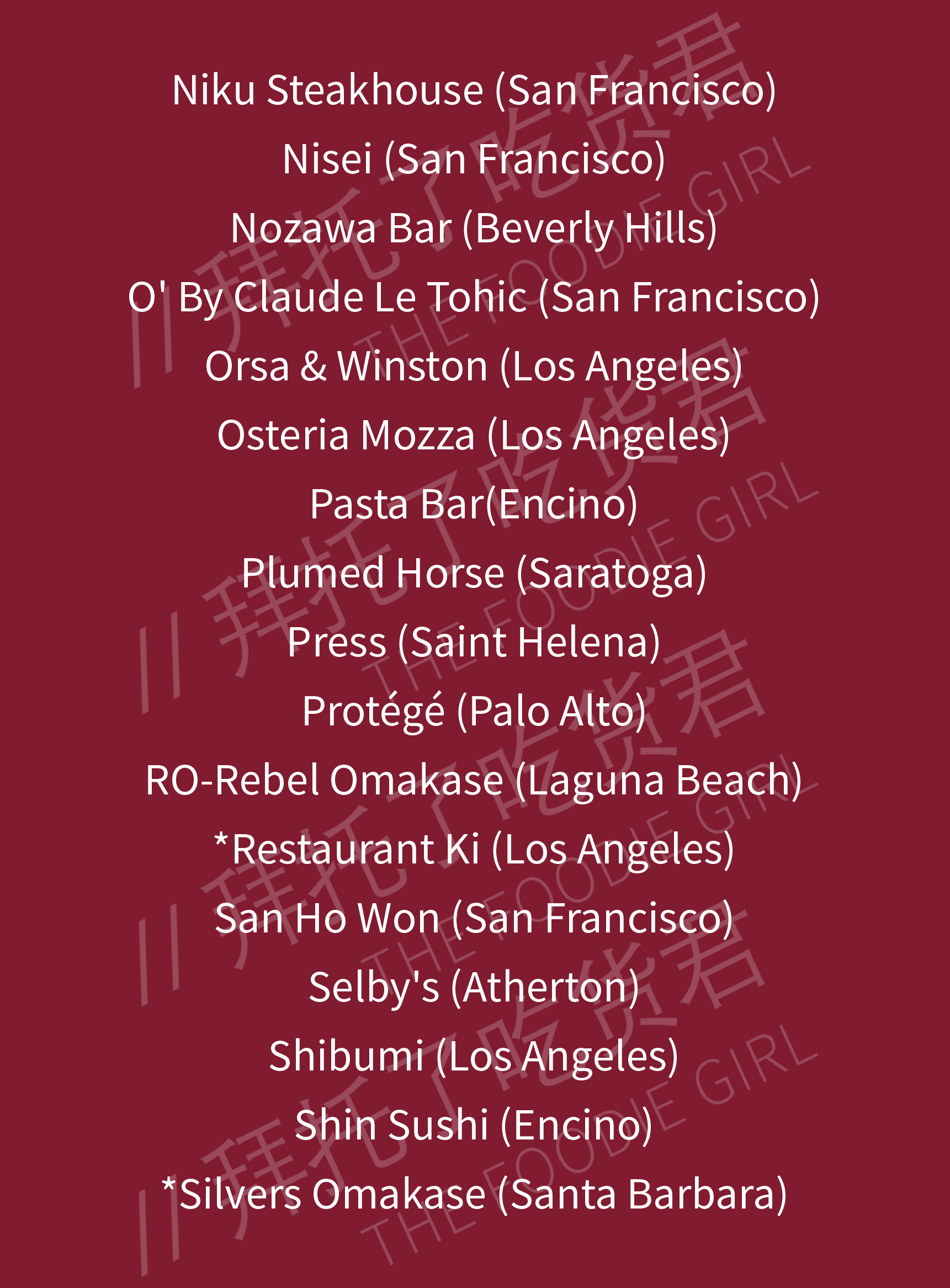 2025加州米其林指南正式揭晓！