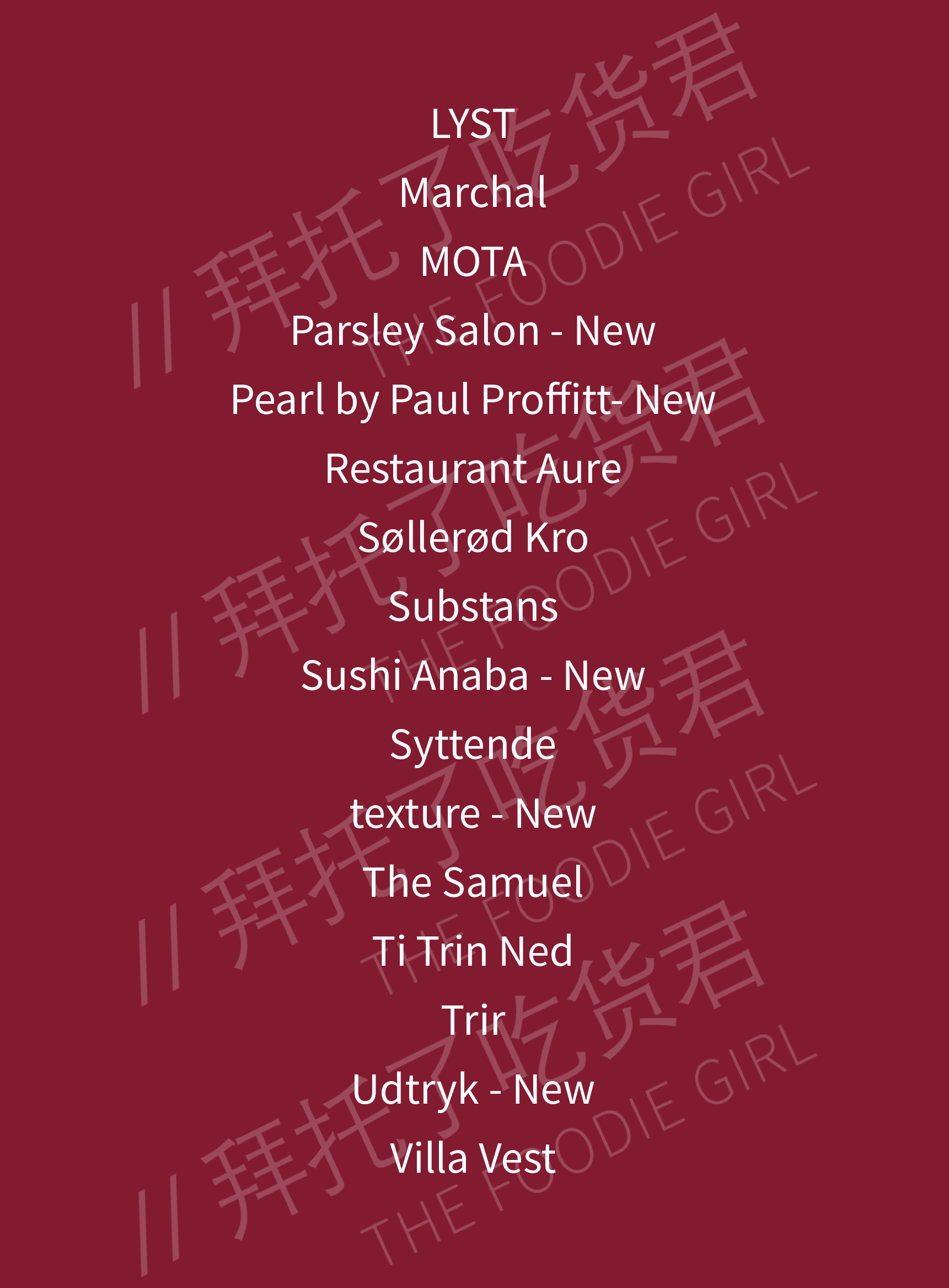 2025年北欧米其林榜单新鲜出炉