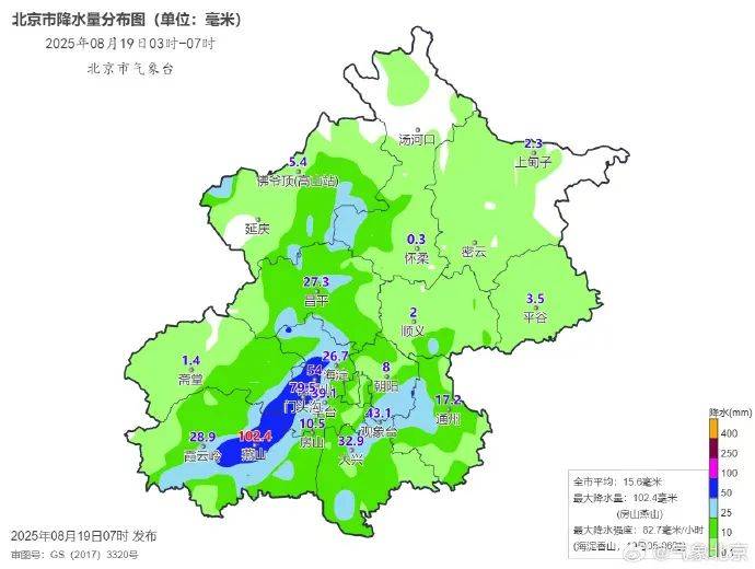 北京五预警齐发!今天白天至夜间全市有中到大雨,部分列车停运